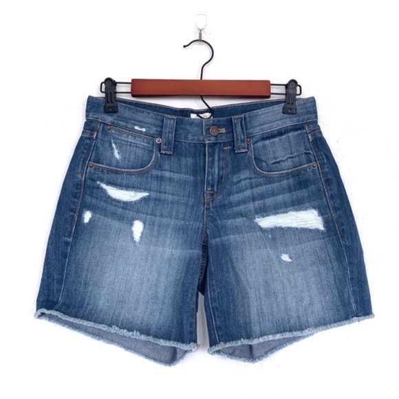 J. Crew Pants - J.Crew Blue Distressed Frayed Denim Shorts